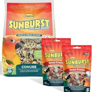 Higgins 2 Pack of Safflower Gold Natural Blend Conure and Cockatiel Food, 3 Pounds Each