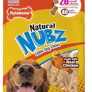 Natural Nubz Edible Dental Dog Chews Treats Made in Usa, No Preservatives