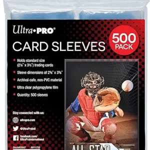 Ultra PRO - Penny Sleeves® Clear Card Sleeves for Standard Size Trading Cards Measuring 2.5" x 3.5" - Perfect for Pokemon Cards, Trading Cards, Sport Cards, and More - 500 x 3 Pack, 1500 Total