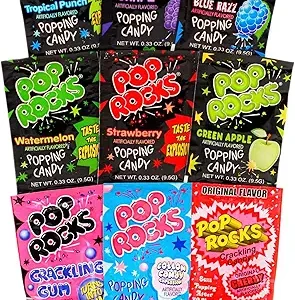 Pop Rocks Candy Variety Pack Popping Candy - Pop Rocks Bulk Candy, Nine Different Flavors Bulk Popping Candy (36 Count)
