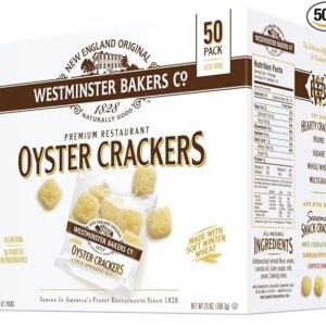 Westminster Bakers Company Premium Restaurant Oyster Crackers, 25 Ounce (50 Count, 1/2 Ounce)