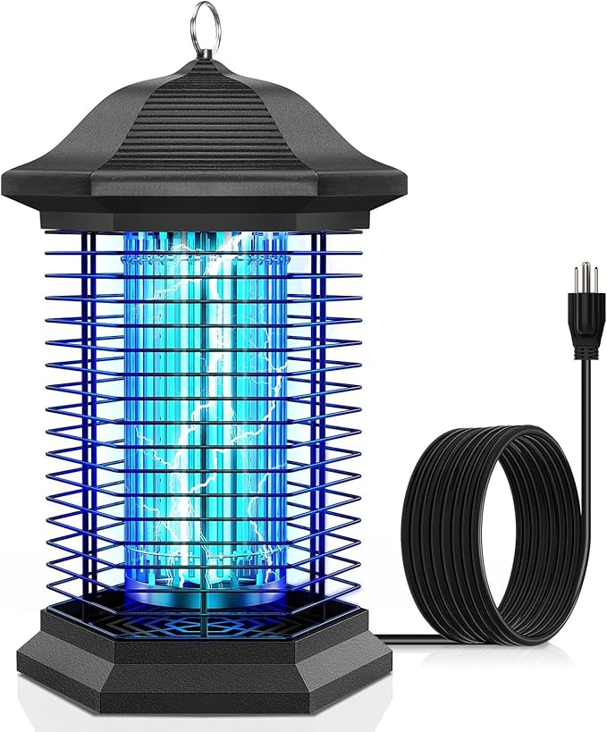 Bug Zapper Outdoor Indoor, 18W Power & 4400V Instant Grid Mosquito Repellent, Insect Control Efficiency Increased 100%, 1/2 Acre Coverage, Fl Trap for Patio, Backyard, Home