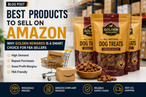 Golden Rewards pet treats among the best products to sell on Amazon for FBA wholesale sellers