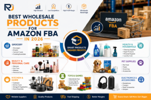 Best wholesale products for Amazon FBA in 2026 across grocery, beauty, pet supplies, kitchen, household, toys, and electronics